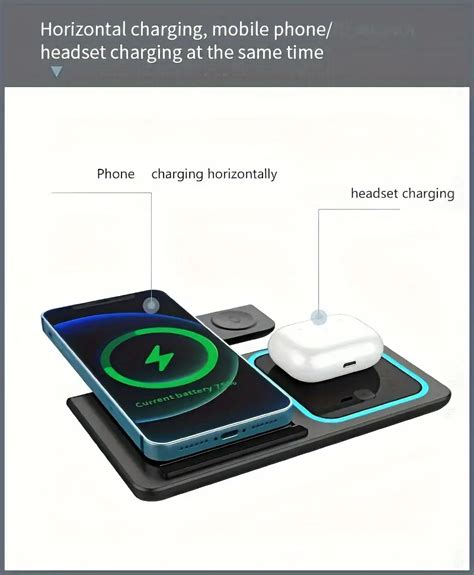 1 Fast Charging Station Folding Wireless Charger Stand Temu