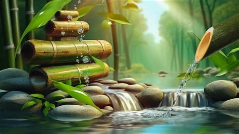 Hours Relaxing Music Bamboo Water Fountain Peaceful Piano Music