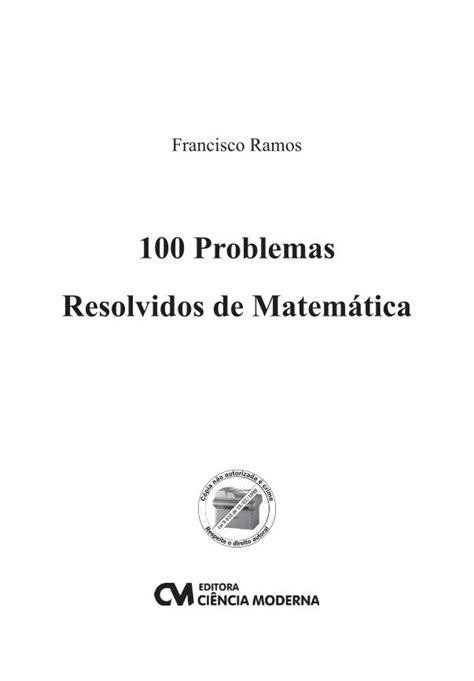 Pdf 100 Problemas Resolvidos De Matemá Br Imagem Capitulo