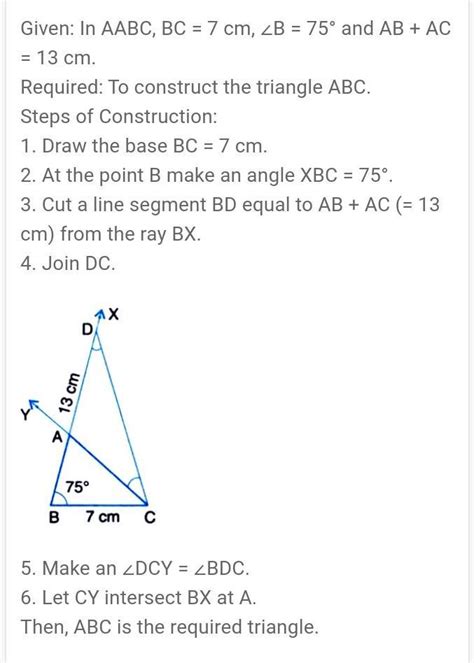 Construct A Triangle Abc In Which Bc Cm B And Ab Ac Cmor