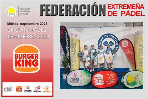 FINALIZÓ LA 5ª PRUEBA DEL CIRCUITO DE PÁDEL DE MENORES BURGER KING EN