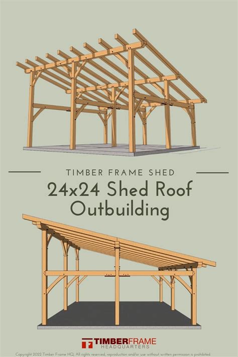 24x24 Shed Roof Outbuilding Timber Frame Hq Building A Carport