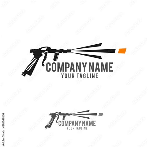 Blasting Gun Logo Blasting Logo Sandblasting Logo Icon Vector Illustration Stock Vector