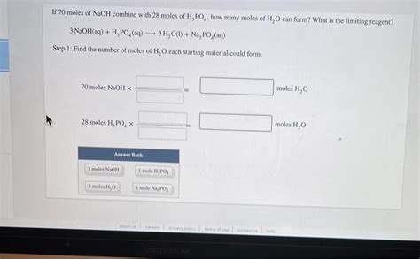 Solved If 70 Moles Of NaOH Combine With 28 Moles Of H PO Chegg