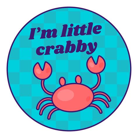 Cartoon Round Sticker Im Little Crabby 24222896 Vector Art At Vecteezy