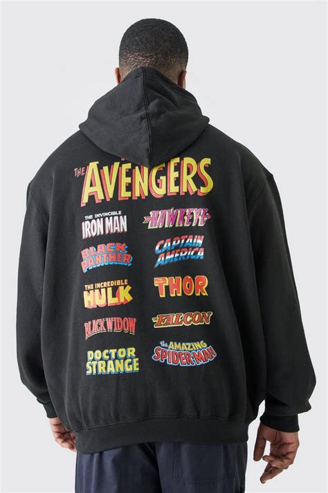 Plus Oversized Marvel Avengers License Hoodie Boohoo Uk