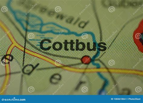 The City Name COTTBUS on the Map Stock Photo - Image of germany, word ...