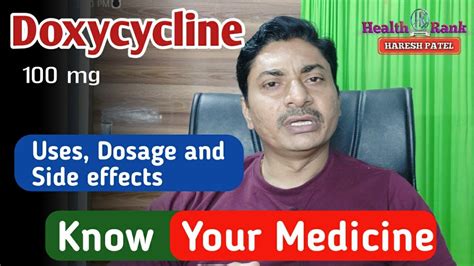 Doxycycline 100 Mg Doxy A 100 Uses Dosage And Side Effects Healthrank Youtube