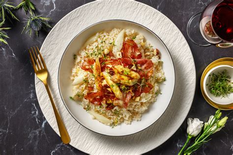 Risotto aus weißem Spargel und Bacon Rezept HelloFresh