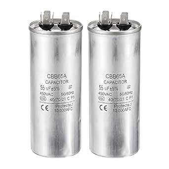 PATIKIL Cbb65 55Uf Fonctionner Condensateur 55Mfd 2pcs Ac 450V 6