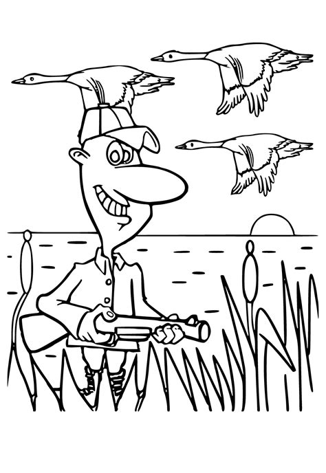 Duck Hunting Coloring Pages