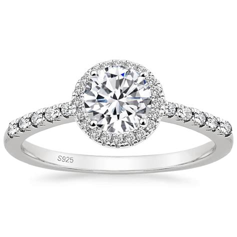 Monkton 925 Sterling Silver Engagement Rings For Women 1 25CT Round