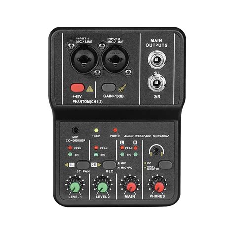 Usb Audio Interface 48v Phantom Power With 355m Microphone Jack Audio Interface For Recording