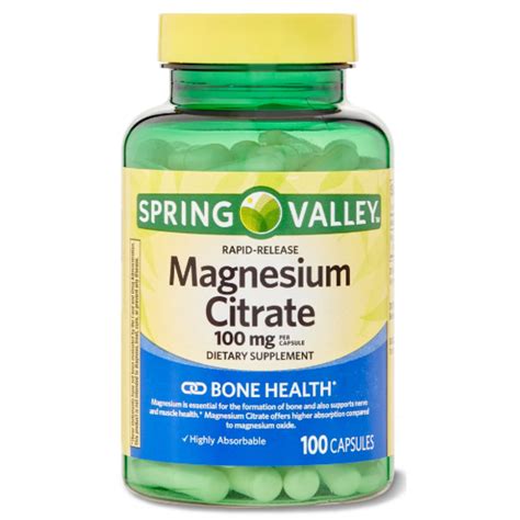 Citrato De Magnesio 100mg 100 Capsulas Mis Vitaminas Online