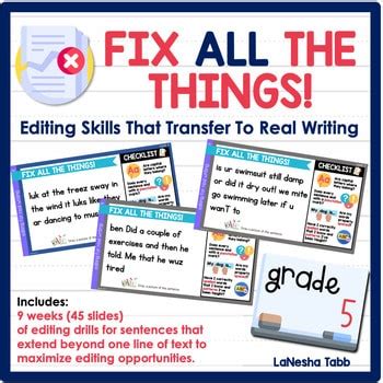 Th Grade Editing Practice Lanesha Tabb Writing Educator Author