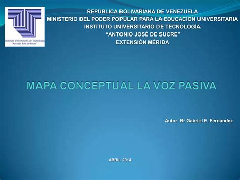 Mapa Conceptual La Voz Pasiva Ingles Ii Ppt