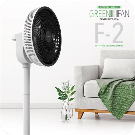 Novita Green Fan White With Rechargeable Battery Furniture Home