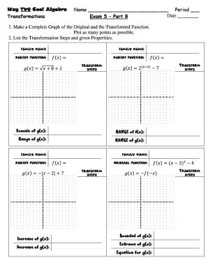 Fillable Online Cool Algebra Transformations Exam Part B Date Fax