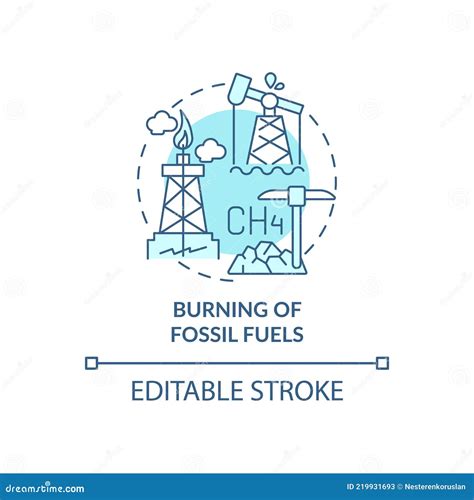 Concepto De Combustibles Fósiles Icono Ilustración del Vector