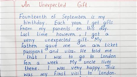 Write A Short Essay On An Unexpected Gift English YouTube