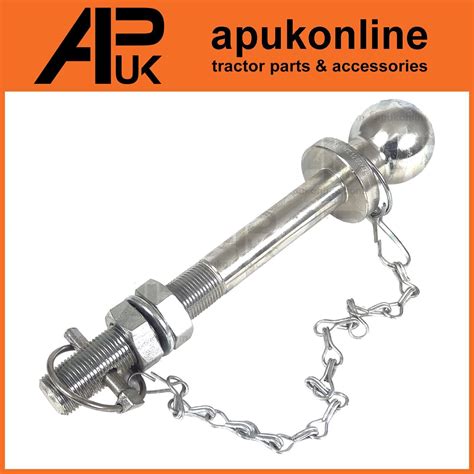 50mm Ball Trailer Tractor Tow Hitch Pin 22mm With Chain Max Load 1250kg Long Ebay