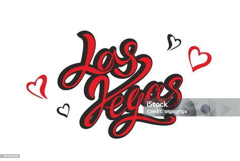 Las Vegas Letteringtravel The Design Concept For The Tourism Industry Vector Illustration Stock