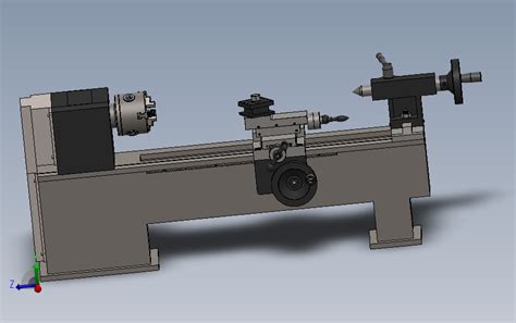 迷你trona微型车床3d数模图纸 Solidworks设计 Solidworks 2015 模型图纸下载 懒石网