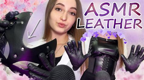 ASMR LEATHER TRIGGERS Leather Mask Corset Gloves SOUNDS No