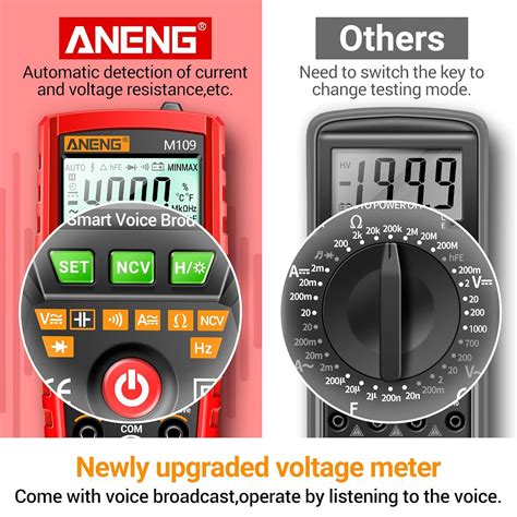 Aneng Pocket Multimeter Voice Broadcast Electrical Tester Counts