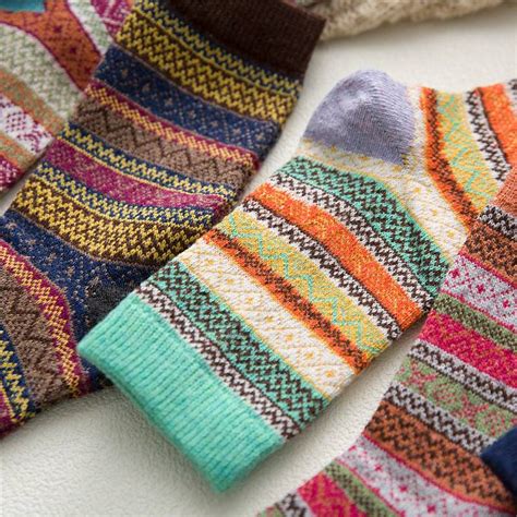 iMucci 5 Pairs Women Wool Socks - Winter Warm Thick Soft Wool Socks Christmas Gifts Socks Cozy ...