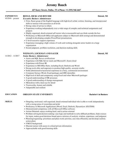 Business Administrator Resume Samples Velvet Jobs