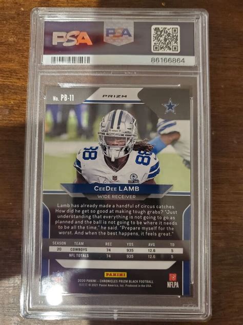 Panini Chronicles Ceedee Lamb Rc Prizm Black Silver Psa Pb