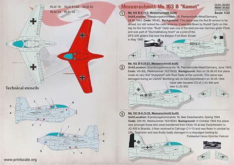 Print Scale PRS32 024 Messerschmitt Me163B Komet