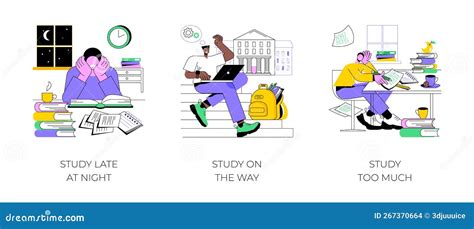 preparing  exams isolated cartoon vector illustrations stock vector