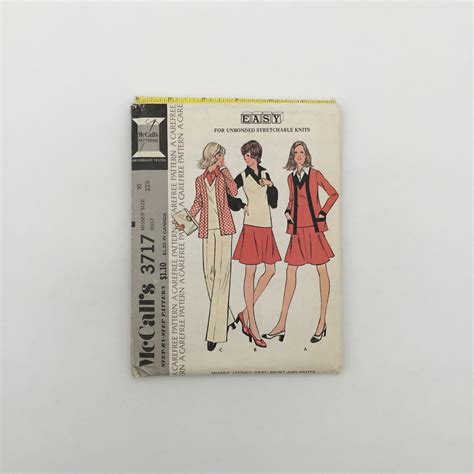 Mccalls Vintage Sewing Pattern Jacket Vest Skirt And Pants Size 10