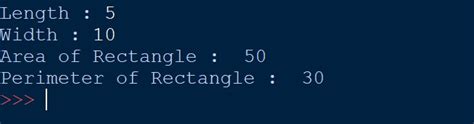 Python Program To Calculate Area And Perimeter Of Rectangle