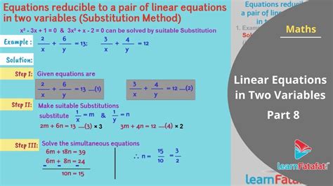 Linear Equations In Two Variables Class 10 Maths Ssc Part 8 Youtube