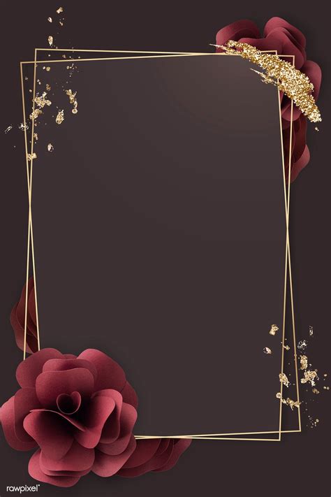 Download Premium Illustration Of Luxurious Flower And Gold Frame Mockup