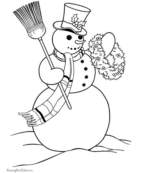 Christmas Snowman Coloring Pages