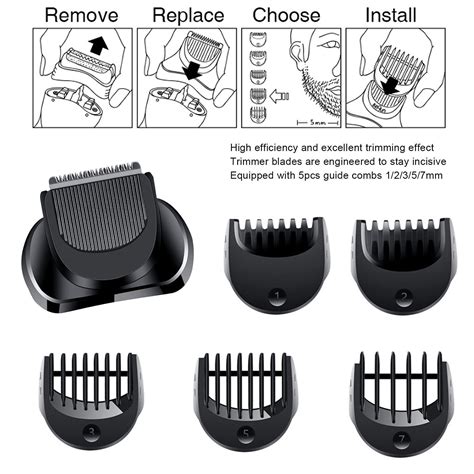 6pcs Beard Trimmer Head Combs Attachment Kit Replace For Braun Series 3