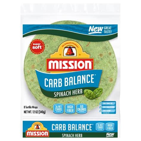 Mission Super Soft Tortilla Wraps Carb Balance Spinach Herb Publix