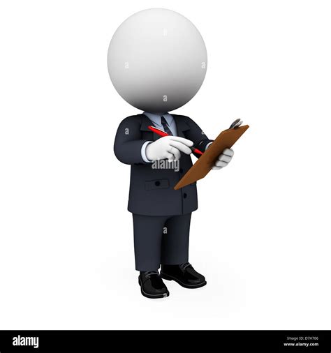 3d White Character As Business Man Stock Photo Alamy