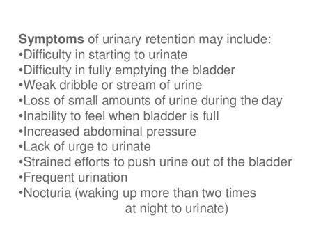 Retention of urine