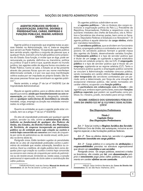 SERVIDORES PÚBLICOS - Conceito Classificação Regime Jurídico | PDF ...
