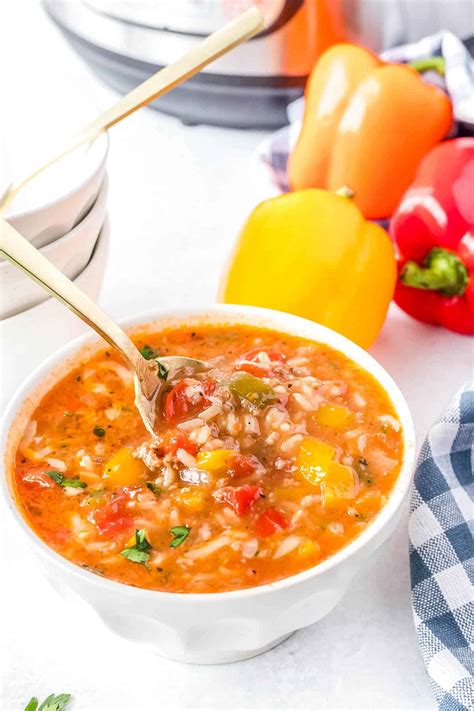 Instant Pot Stuffed Pepper Soup Easy Budget Recipes