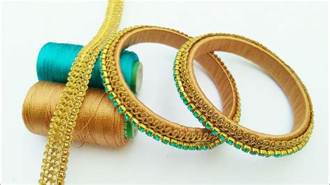 How To Make Designer Silk Thread Fancy Side Bangles How To Make Silk