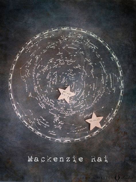 Constellation Nursery, Constellation Zodiac Print, Custom Star Map ...