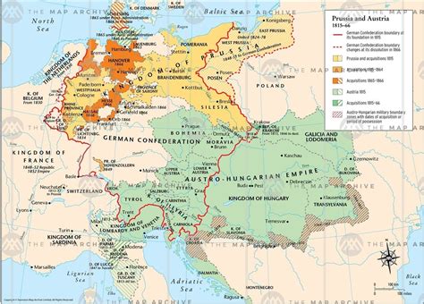 Central Europe, Prussia and Austria and their acquisitions 1815-66 ...