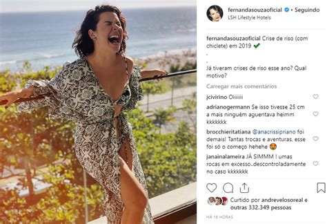 Em raro clique de biquíni Fernanda Souza mostra boa forma e ganha