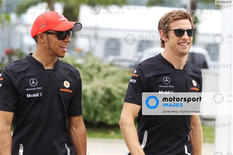 L To R Lewis Hamilton GBR McLaren With Jenson Button GBR McLaren